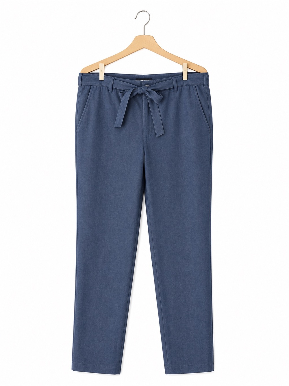 Banana Republic Avery Tie Waist Pants Chambray Cotton 12 Coastal Grandmother
